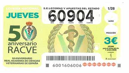 Décimo 60904 del sorteo 1-01/01/2026 Jueves