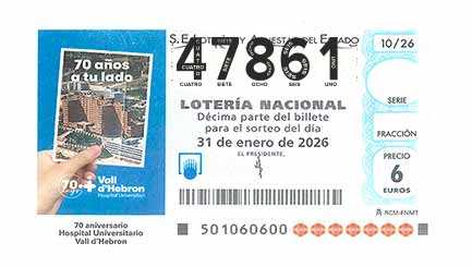 Décimo 47861 del sorteo 10-31/01/2026 Sábado