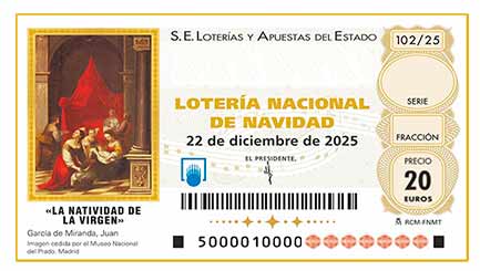 Décimo 34042 del sorteo 102-22/12/2025 Navidad