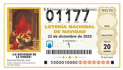 Décimo 01177 del sorteo 102-22/12/2025 Navidad