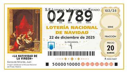 Décimo 02789 del sorteo 102-22/12/2025 Navidad