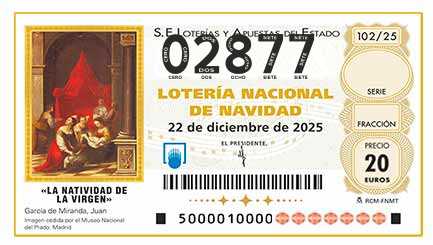 Décimo 02877 del sorteo 102-22/12/2025 Navidad