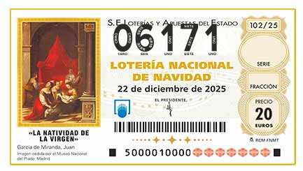 Décimo 06171 del sorteo 102-22/12/2025 Navidad