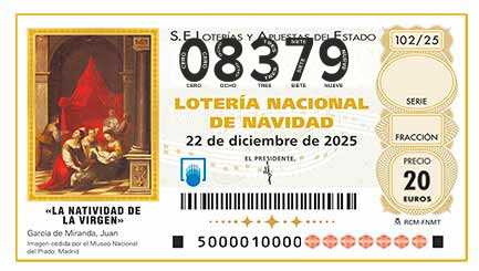 Décimo 08379 del sorteo 102-22/12/2025 Navidad