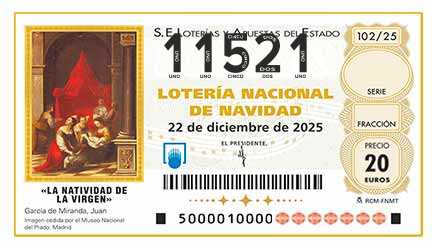 Décimo 11521 del sorteo 102-22/12/2025 Navidad