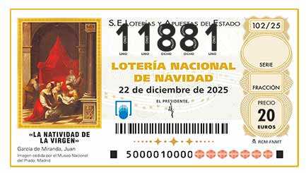 Décimo 11881 del sorteo 102-22/12/2025 Navidad