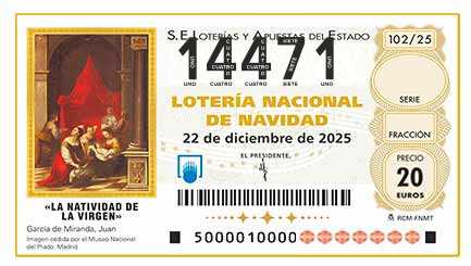 Décimo 14471 del sorteo 102-22/12/2025 Navidad
