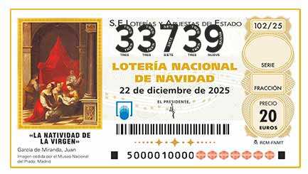 Décimo 33739 del sorteo 102-22/12/2025 Navidad