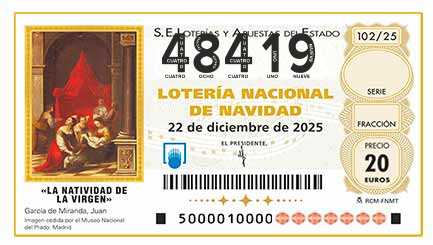 Décimo 48419 del sorteo 102-22/12/2025 Navidad