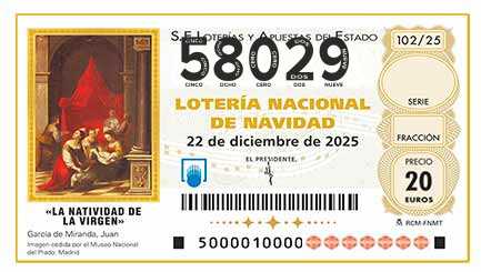 Décimo 58029 del sorteo 102-22/12/2025 Navidad