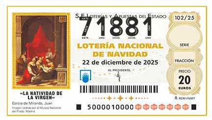 Décimo 71881 del sorteo 102-22/12/2025 Navidad