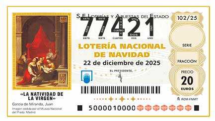 Décimo 77421 del sorteo 102-22/12/2025 Navidad