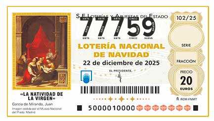 Décimo 77759 del sorteo 102-22/12/2025 Navidad