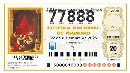 Décimo 77888 del sorteo 102-22/12/2025 Navidad