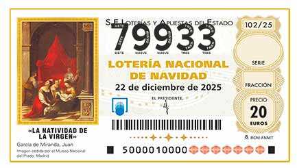 Décimo 79933 del sorteo 102-22/12/2025 Navidad