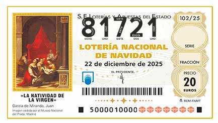 Décimo 81721 del sorteo 102-22/12/2025 Navidad