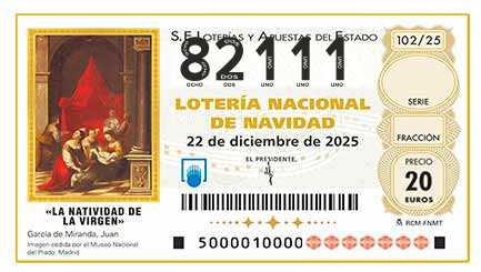Décimo 82111 del sorteo 102-22/12/2025 Navidad