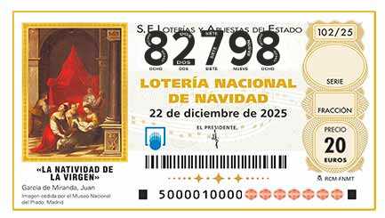 Décimo 82798 del sorteo 102-22/12/2025 Navidad