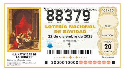 Décimo 88379 del sorteo 102-22/12/2025 Navidad