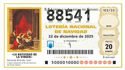 Décimo 88541 del sorteo 102-22/12/2025 Navidad