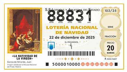 Décimo 88831 del sorteo 102-22/12/2025 Navidad