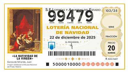 Décimo 99479 del sorteo 102-22/12/2025 Navidad