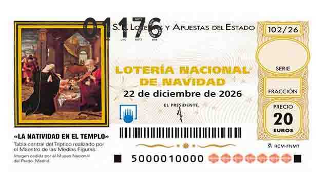 Décimo 01176 del sorteo 102-22/12/2026 Navidad