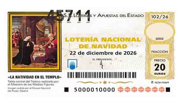Décimo 45711 del sorteo 102-22/12/2026 Navidad