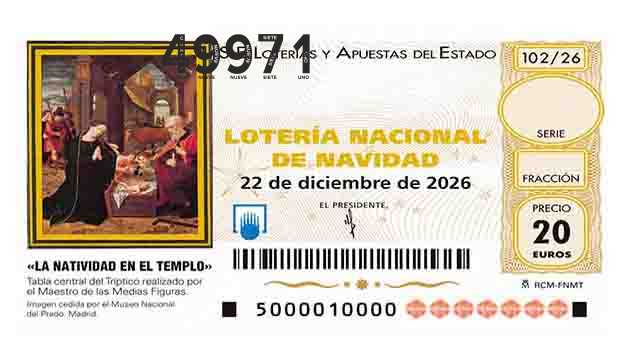 Décimo 49971 del sorteo 102-22/12/2026 Navidad