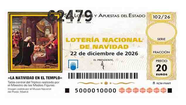 Décimo 62479 del sorteo 102-22/12/2026 Navidad