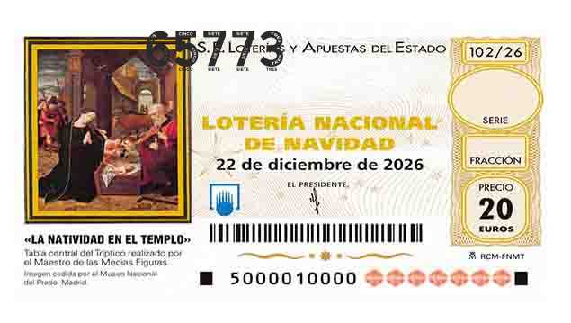 Décimo 65773 del sorteo 102-22/12/2026 Navidad