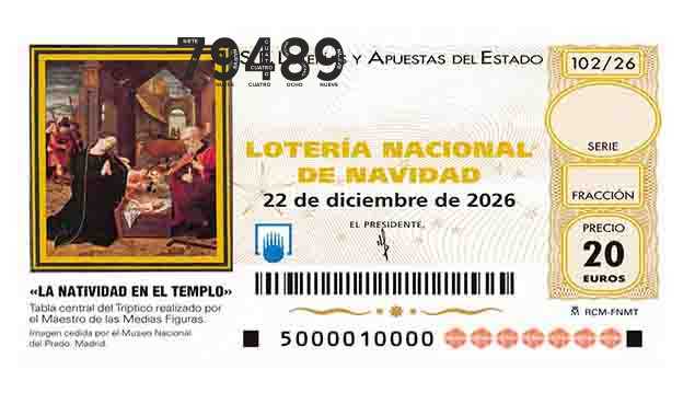 Décimo 79489 del sorteo 102-22/12/2026 Navidad