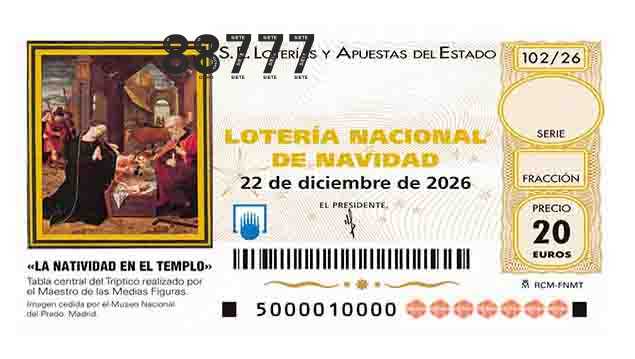 Décimo 88777 del sorteo 102-22/12/2026 Navidad