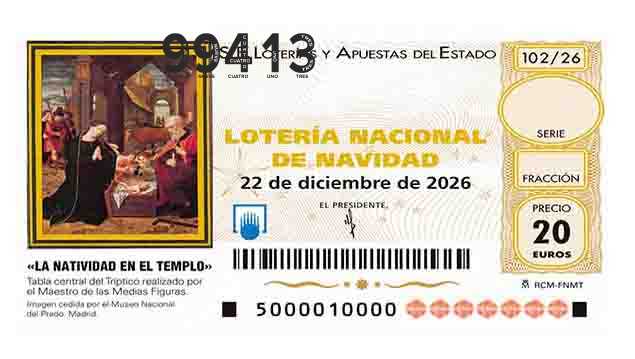 Décimo 99413 del sorteo 102-22/12/2026 Navidad