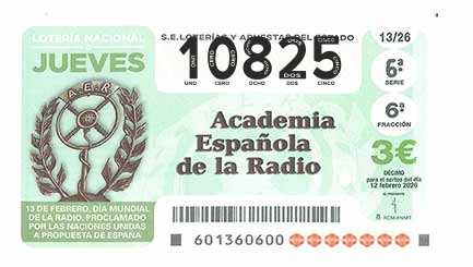 Décimo 10825 del sorteo 13-12/02/2026 Jueves