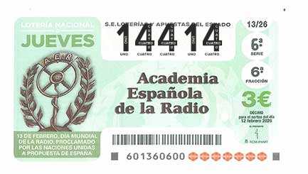 Décimo 14414 del sorteo 13-12/02/2026 Jueves