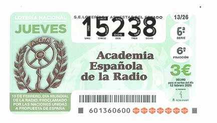 Décimo 15238 del sorteo 13-12/02/2026 Jueves