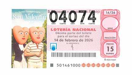 Décimo 04074 del sorteo 14-14/02/2026 Sábado