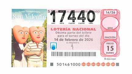 Décimo 17440 del sorteo 14-14/02/2026 Sábado