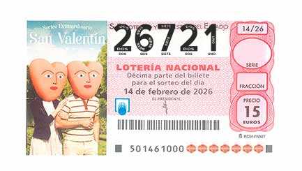 Décimo 26721 del sorteo 14-14/02/2026 Sábado