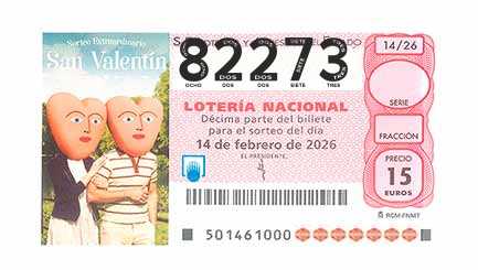 Décimo 82273 del sorteo 14-14/02/2026 Sábado