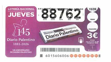 Décimo 88762 del sorteo 15-19/02/2026 Jueves