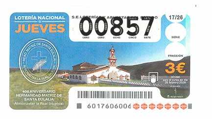 Décimo 00857 del sorteo 17-26/02/2026 Jueves