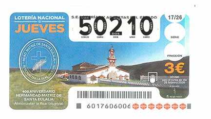 Décimo 50210 del sorteo 17-26/02/2026 Jueves