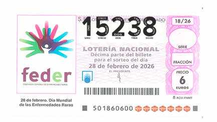 Décimo 15238 del sorteo 18-28/02/2026 Sábado