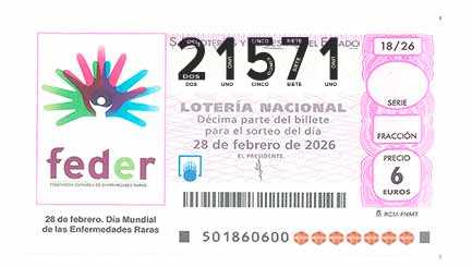 Décimo 21571 del sorteo 18-28/02/2026 Sábado