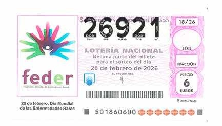 Décimo 26921 del sorteo 18-28/02/2026 Sábado
