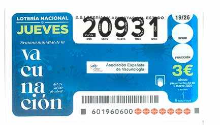Décimo 20931 del sorteo 19-05/03/2026 Jueves