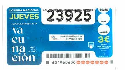 Décimo 23925 del sorteo 19-05/03/2026 Jueves