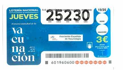 Décimo 25230 del sorteo 19-05/03/2026 Jueves